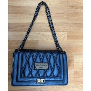 Rare royal blue metallic Valentino bag.